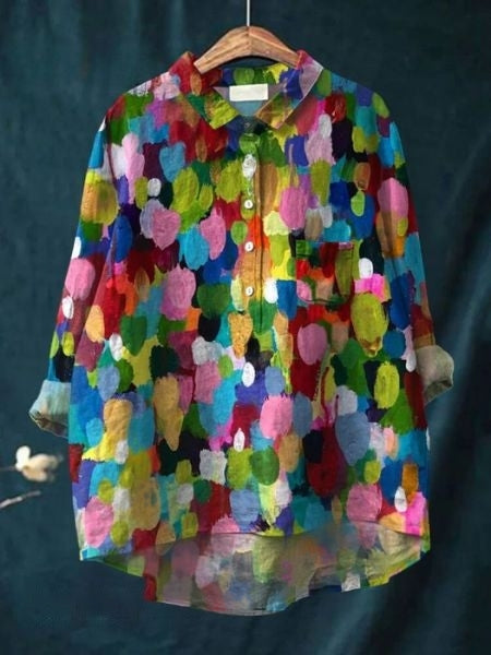 Kvinnebluse | Blomstret Med Knapper