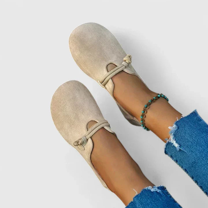 Loafers For Women | Rund Tå med Tau Detalj