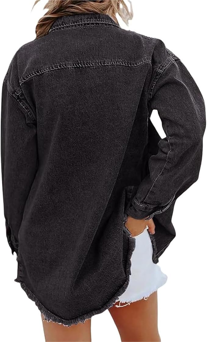 Damejakke | Oversized Knapplukking