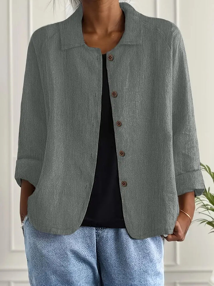 Damebluse | Langermet Knapp-Up