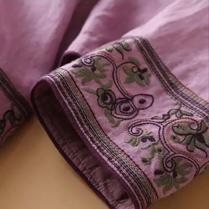 Damebluse | Brodert Drapert Detalj