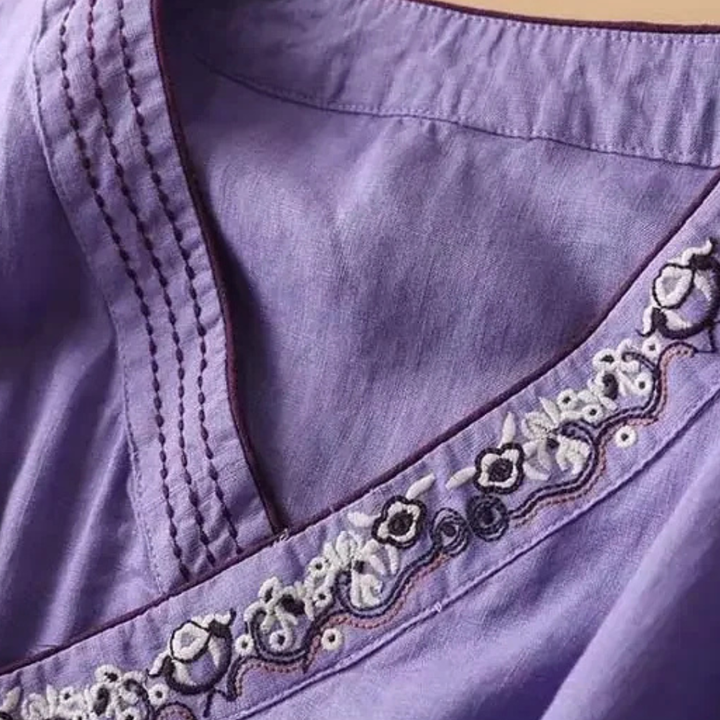 Damebluse | Brodert Drapert Detalj