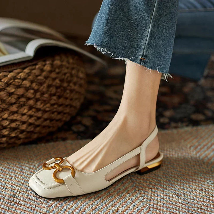 Flats For Women | Slingback Square Toe Detail