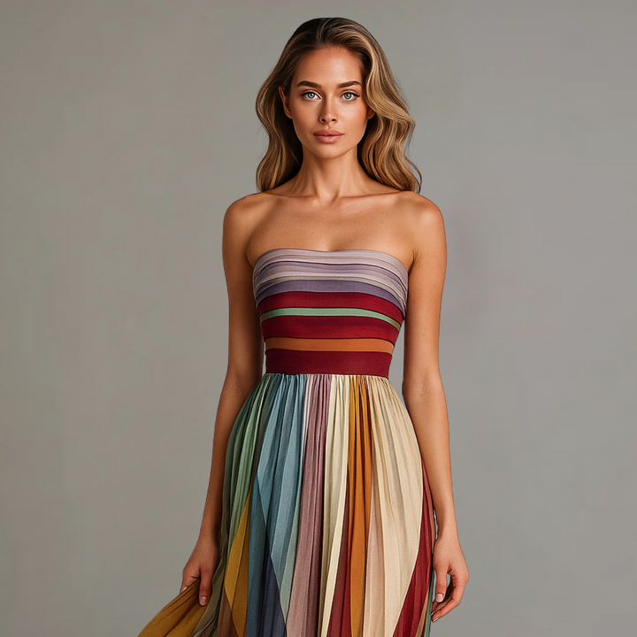 Damekjole | Plisserte Maxi Uten Stropper Design