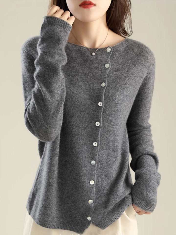 Dame Cardigan | V-Hals Med Knapplukking