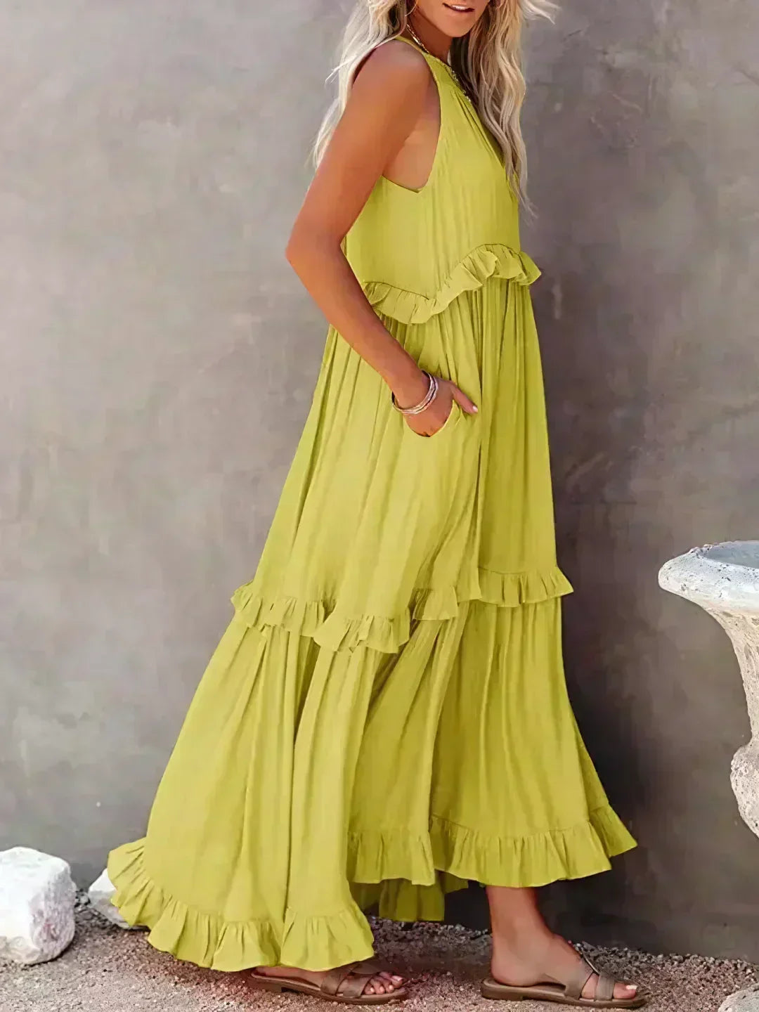 Kjole for kvinner | Lagdelt design maxi