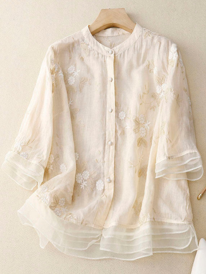 Kvinnes Bluse | Broderte Detaljer
