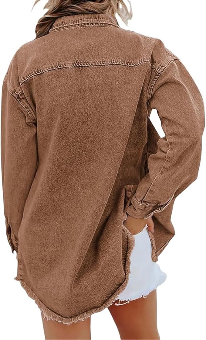 Damejakke | Oversized Knapplukking