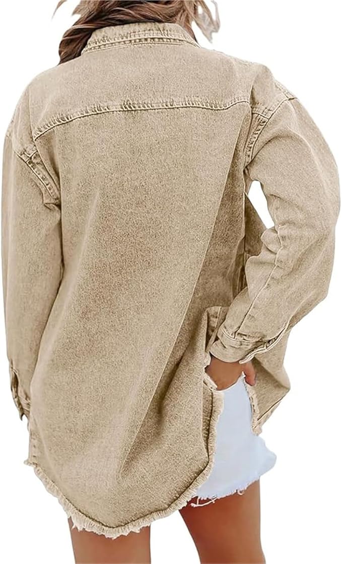 Damejakke | Oversized Knapplukking