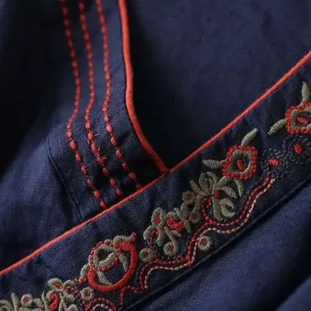 Damebluse | Brodert Drapert Detalj