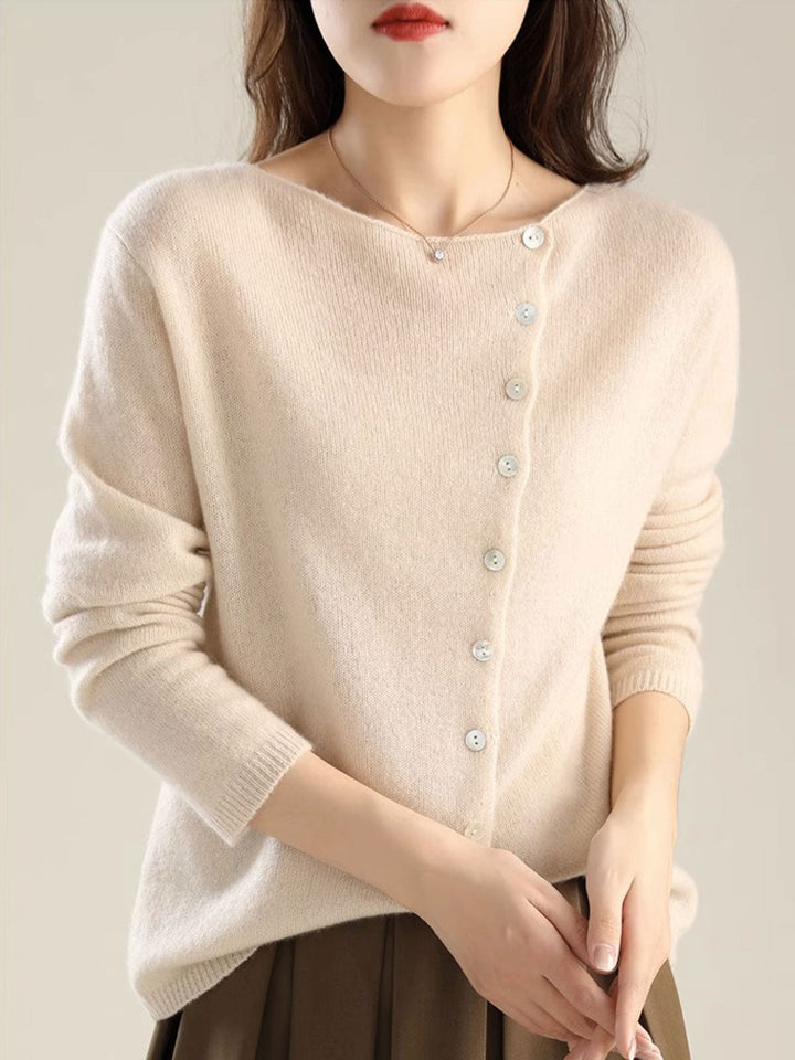 Dame Cardigan | V-Hals Med Knapplukking