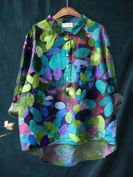 Kvinnebluse | Blomstret Med Knapper