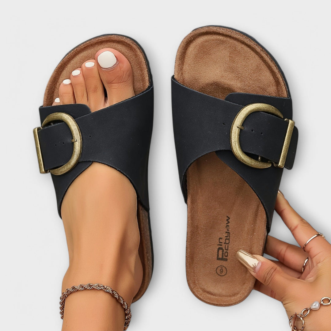 Sandaler For Kvinner | Åpen Tå Slide Med Bred Enkeltbånd