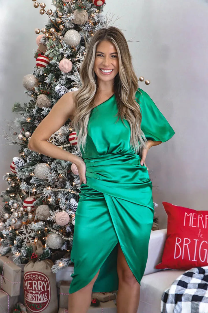 Kvinnes Cocktail Midi Kjole | Side Splitt