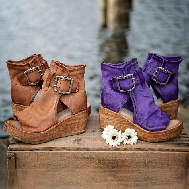 Sandaler For Kvinner | Spenne Stropp Wedge Stil
