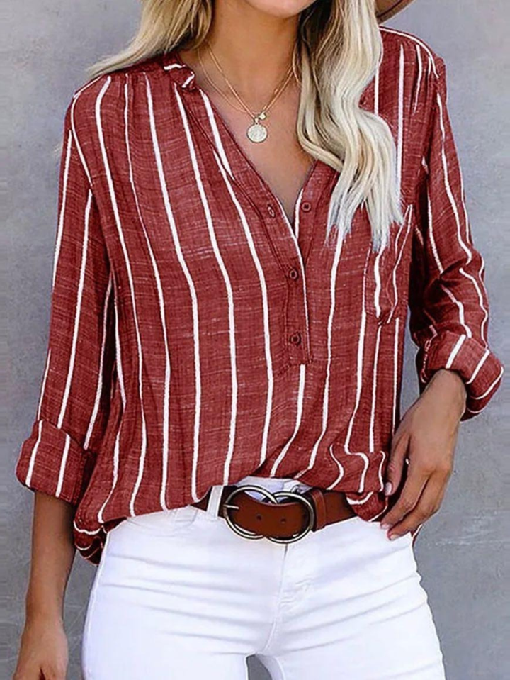 Kvinnebluse | Vertikale Striper Casual