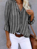 Kvinnebluse | Vertikale Striper Casual