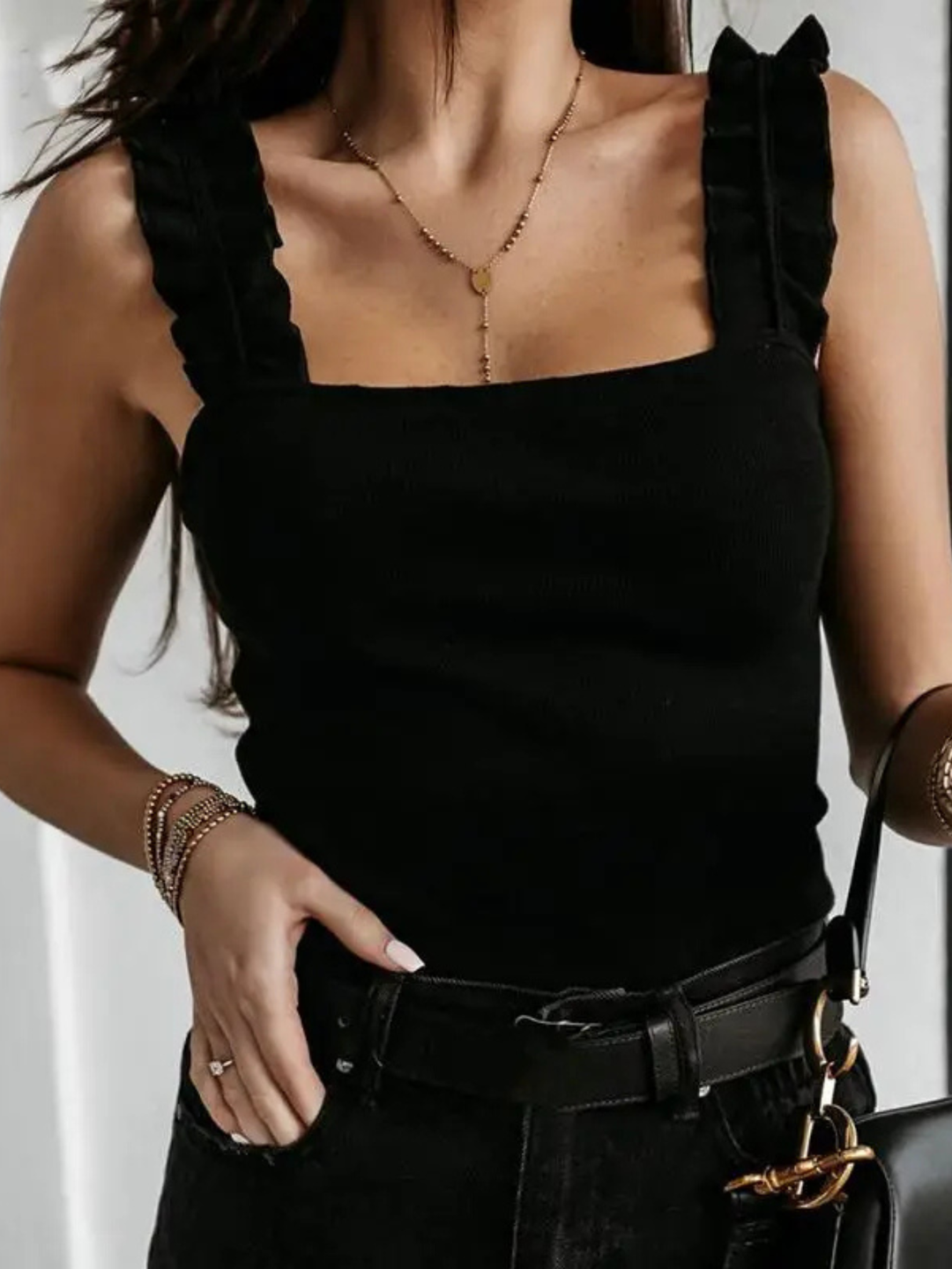 Damebluse | Volangstropp Cropped