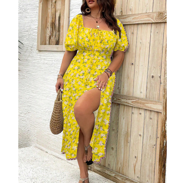 Kjole for Damer | Puffermede Ermer Slit Midi