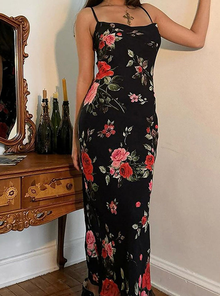 Kvinnes Blomster Maxi Kjole | Casual