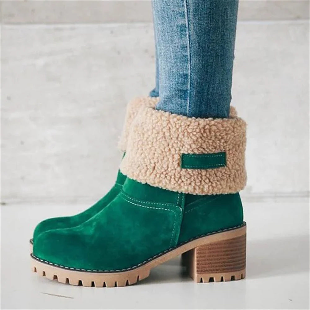Støvler for Damer | Faux Shearling Mansjett Ankelstil