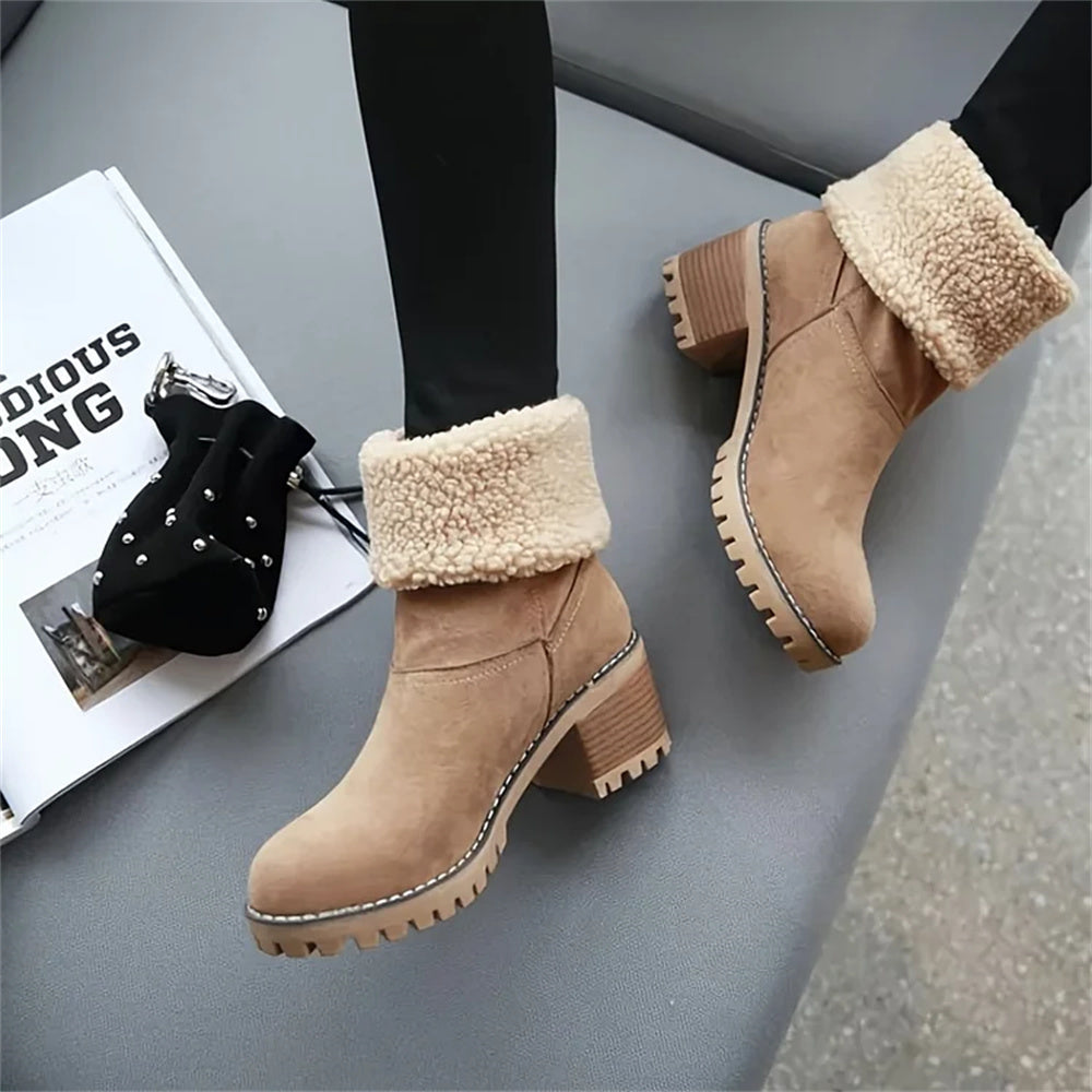 Støvler for Damer | Faux Shearling Mansjett Ankelstil