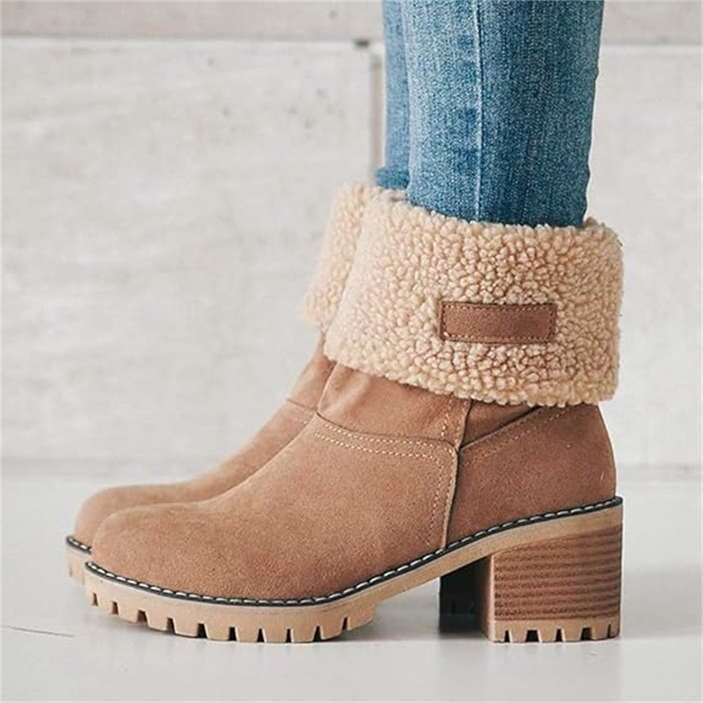 Støvler for Damer | Faux Shearling Mansjett Ankelstil