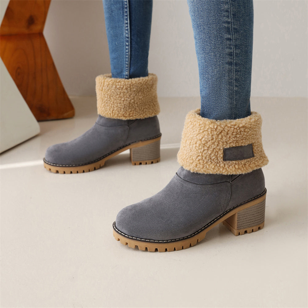 Støvler for Damer | Faux Shearling Mansjett Ankelstil