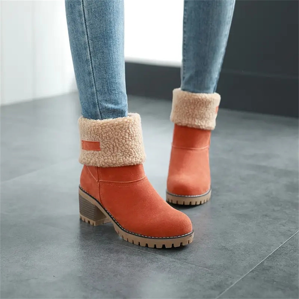Støvler for Damer | Faux Shearling Mansjett Ankelstil