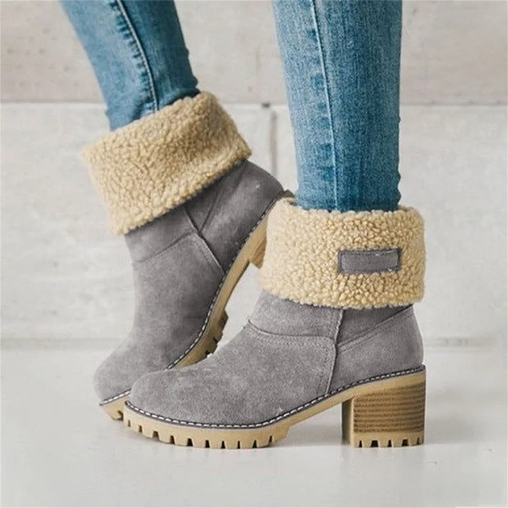 Støvler for Damer | Faux Shearling Mansjett Ankelstil