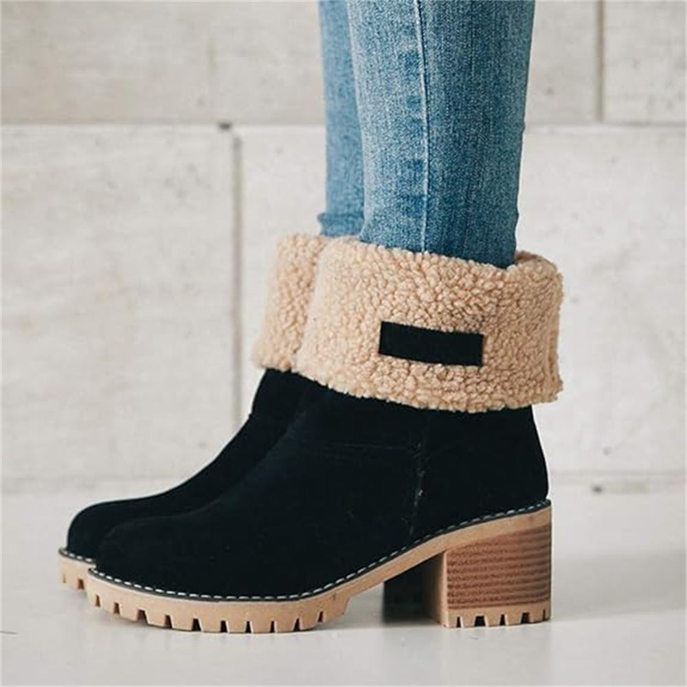 Støvler for Damer | Faux Shearling Mansjett Ankelstil