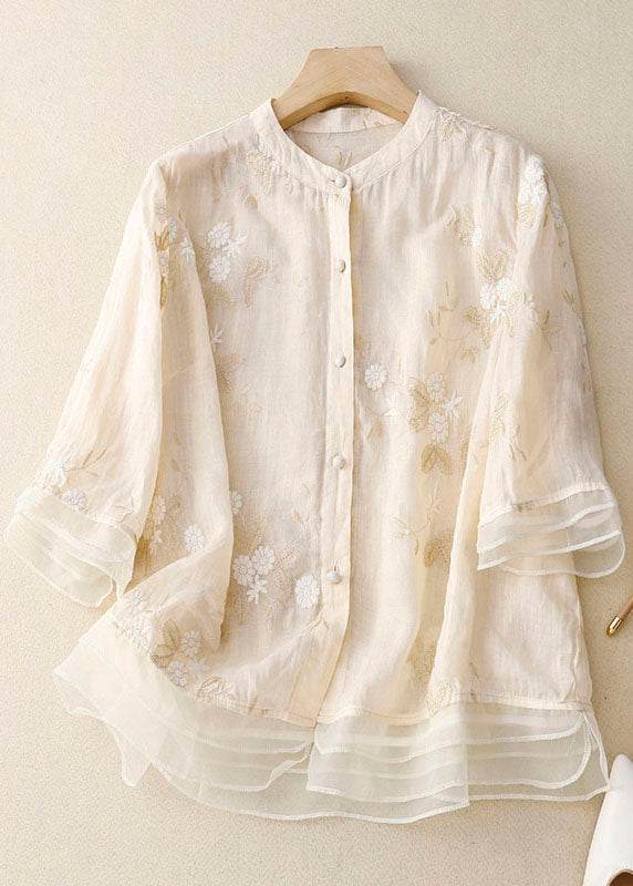 Damebluse | Broderte Detaljer