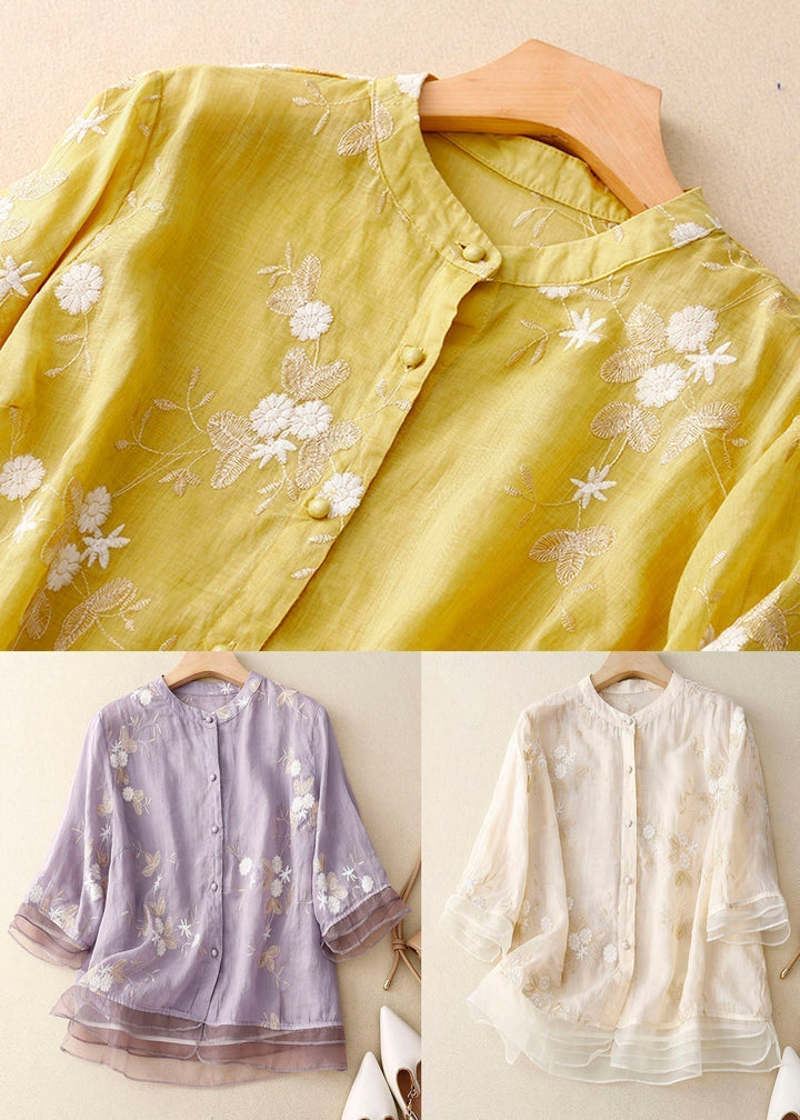 Damebluse | Broderte Detaljer