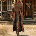 Kvinne Boho Maxi Kjole | Lange Ermer