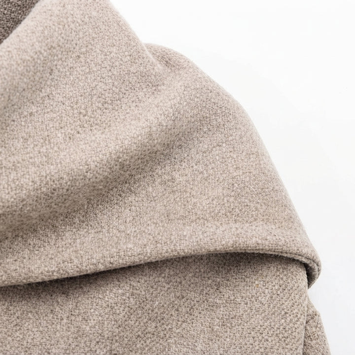 Dame Chevronmønstret Oversized Jakke med Hette