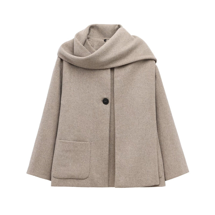Dame Chevronmønstret Oversized Jakke med Hette