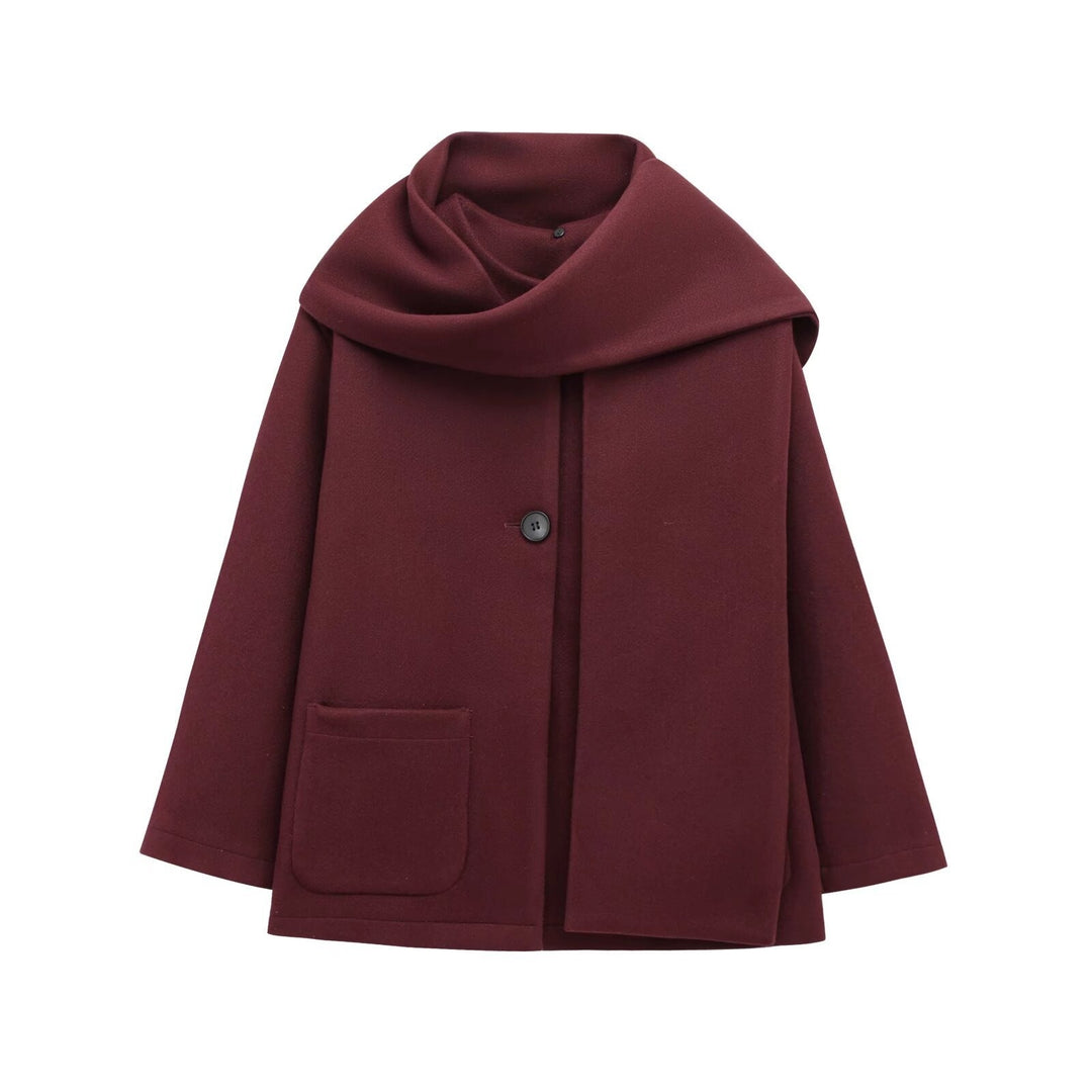 Dame Chevronmønstret Oversized Jakke med Hette