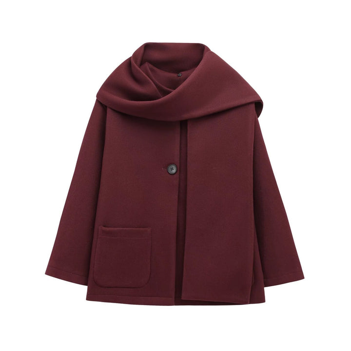 Dame Chevronmønstret Oversized Jakke med Hette