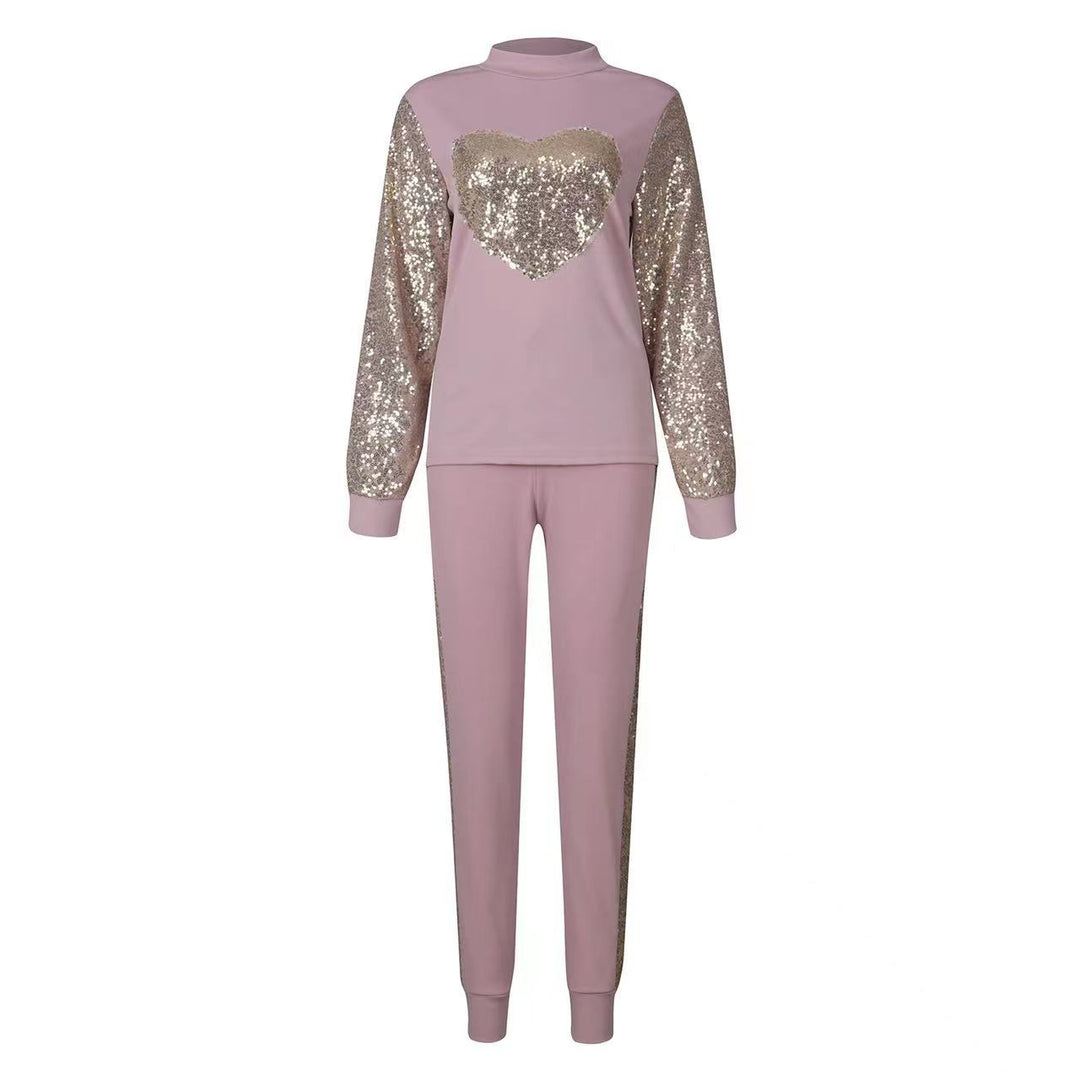 Esther | Dame Relaxed Fit Quarter-Zip Trykt Treningsdrakt Sett