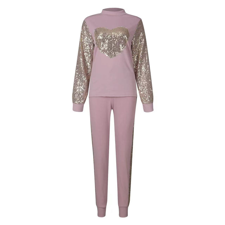 Esther | Dame Relaxed Fit Quarter-Zip Trykt Treningsdrakt Sett