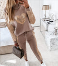 Esther | Dame Relaxed Fit Quarter-Zip Trykt Treningsdrakt Sett
