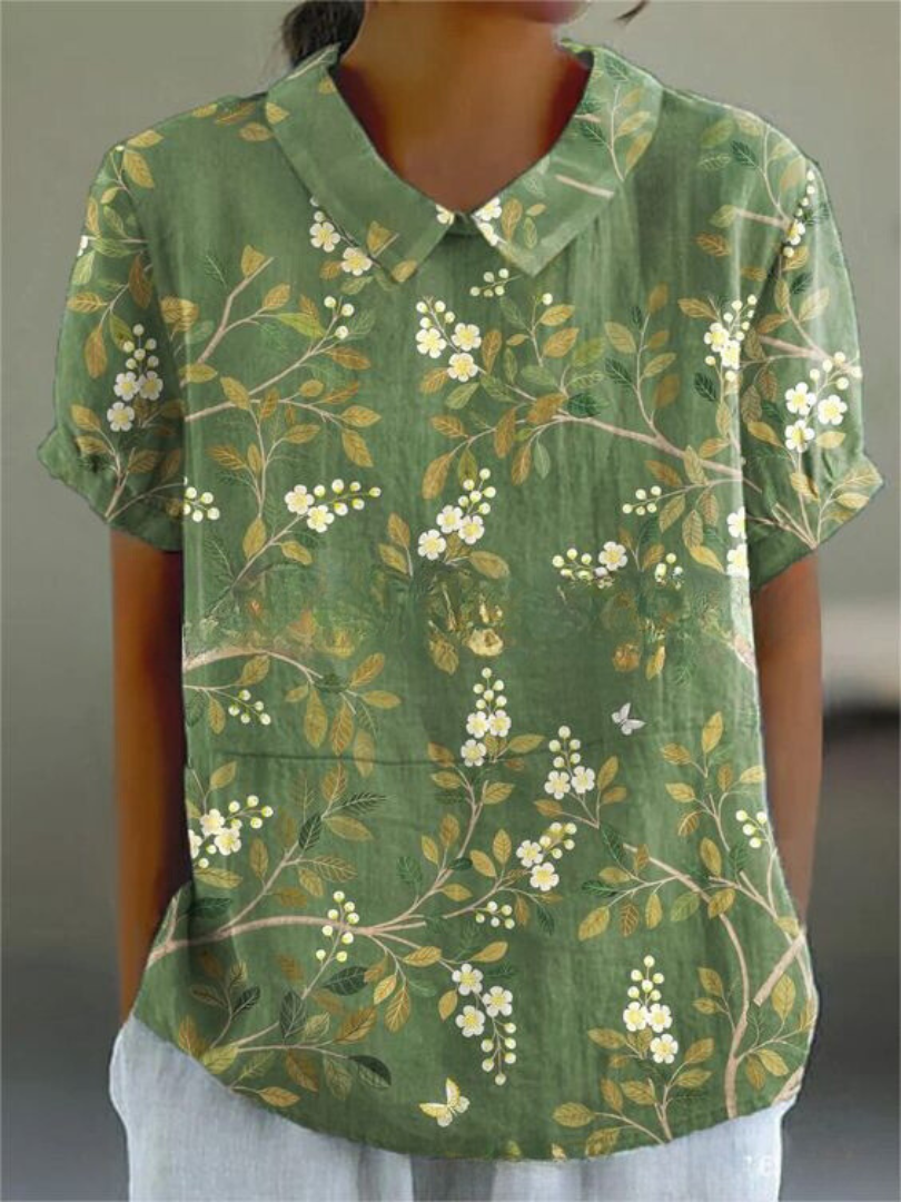 Damebluse | Blomster med Spiss Krage