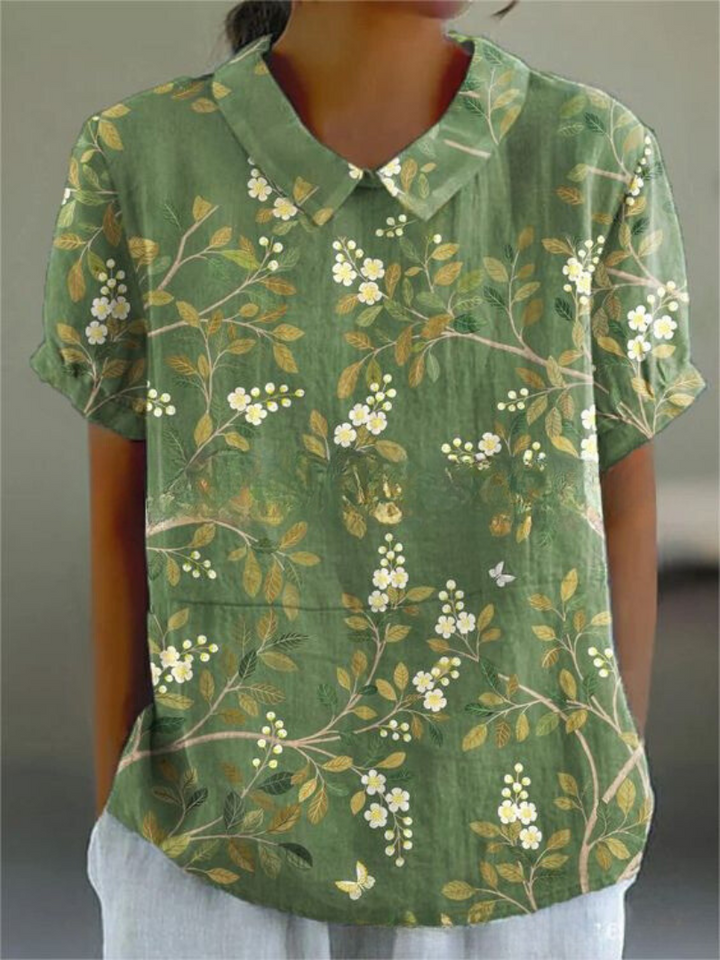 Damebluse | Blomster med Spiss Krage