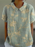 Damebluse | Blomstertrykk Krage