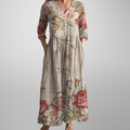 Kjole for kvinner | Blomstrete V-hals Maxi