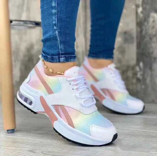 Dame Sneakers med Luftpute og Snøring for Aktiv Bruk