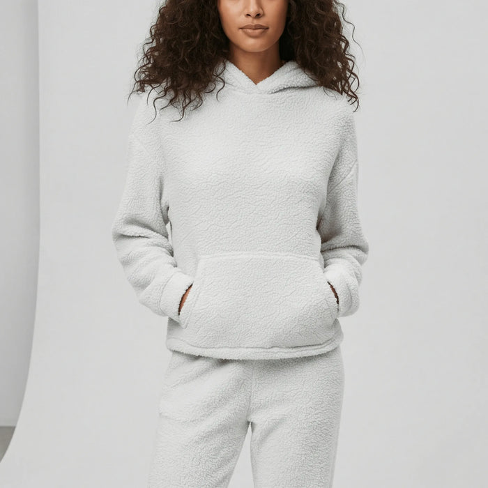 Hettegenser og Bukse Loungewear-sett med Kengurulomme