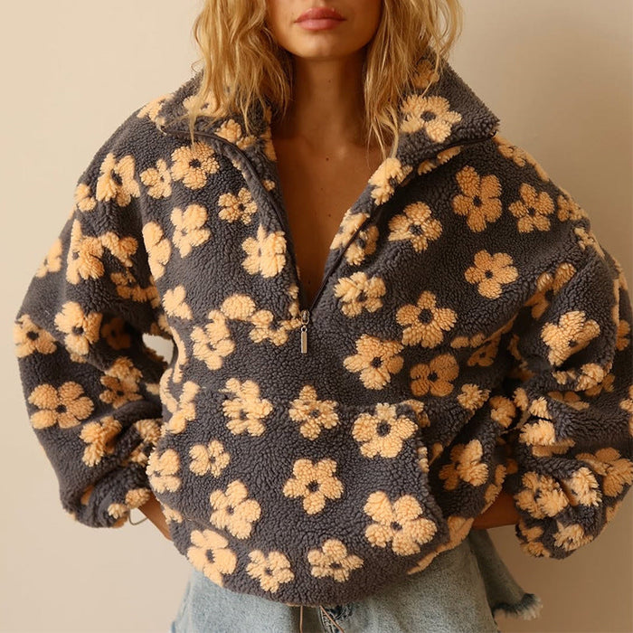 Kvinnegenser | Blomstrete Quarter Zip