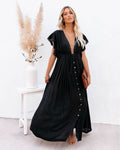 Kvinne Boho Maxi Kjole | Drapert