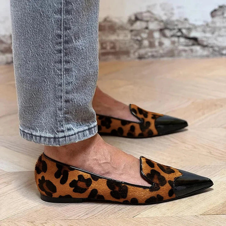 Loafers for kvinner | Dyreprint spiss tå